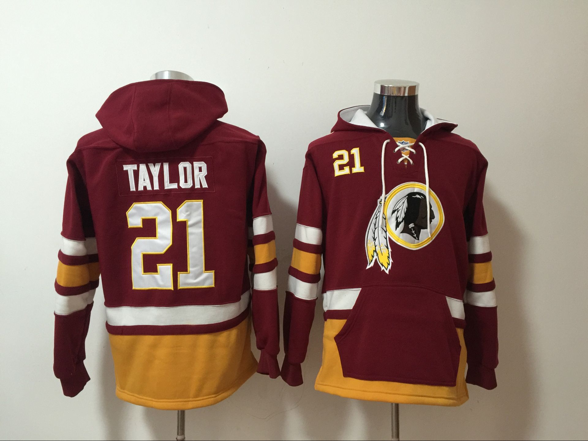 Men NFL Nike Washington Redskins  #21 Taylor red Sweatshirts-0